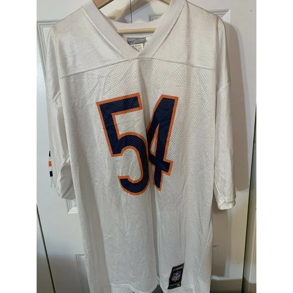Reebok Urlacher‎ Men’s Sz XL White ORANGE JERSEY  NFL logo and GSH CHICAGO BEARS